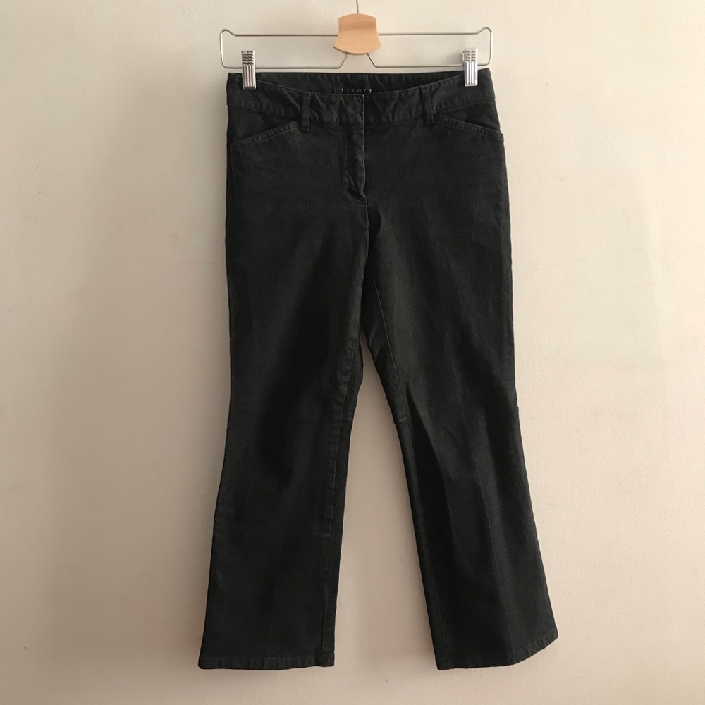 Theory Black Stretch Denim Demi Bootcut Low-rise Mid-rise Jeans Size 0